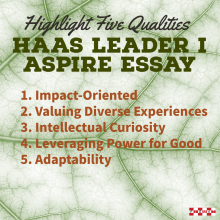 5 Qualities to highlight for the Haas Leader I aspire Essay