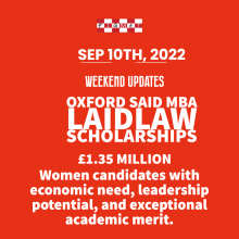 Laidlaw Scholarships for Women Leaders at Oxford Said Business School MBA