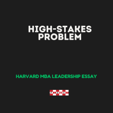 Harvard MBA Leadership Essay – High-Stakes Problem Solving